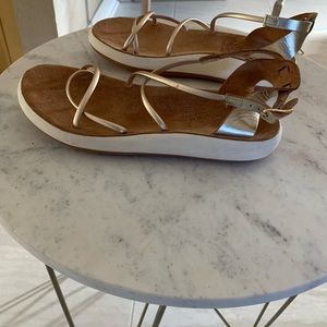 Gold ancient Greek sandals